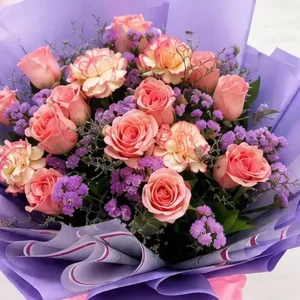 12 Beautiful Pink Roses W Carnation Bouquet | Davao Philippines