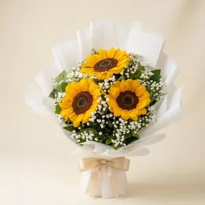 3 Sunflower Delivery & Aster Bouquet | Davao, Philippines